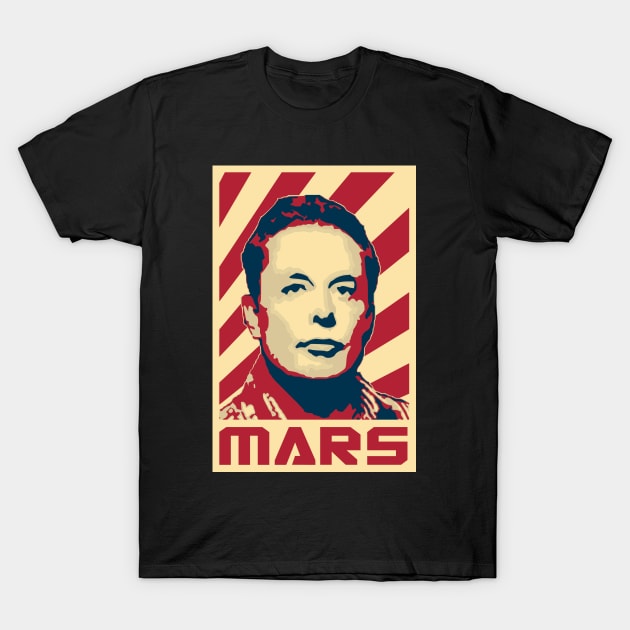 Elon Musk Mars Retro Propaganda T-Shirt by Nerd_art